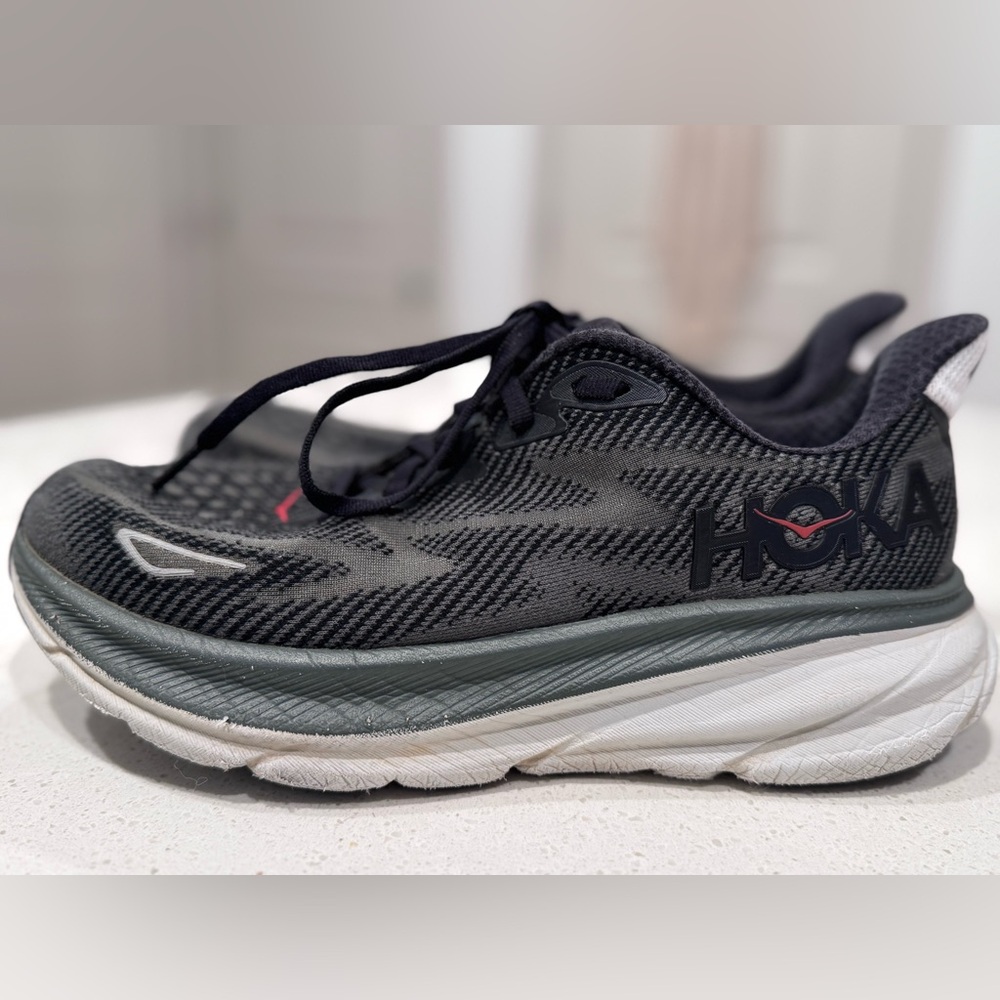 Hoka Clifton 9 Men's Size 7.5 D - Black/Grey Running Shoes - Picture 2 of 8